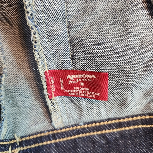 ARIZONA JEAN Womens Dark Wash Denim Jacket Button Down Crop Waist Size M - Picture 4 of 12